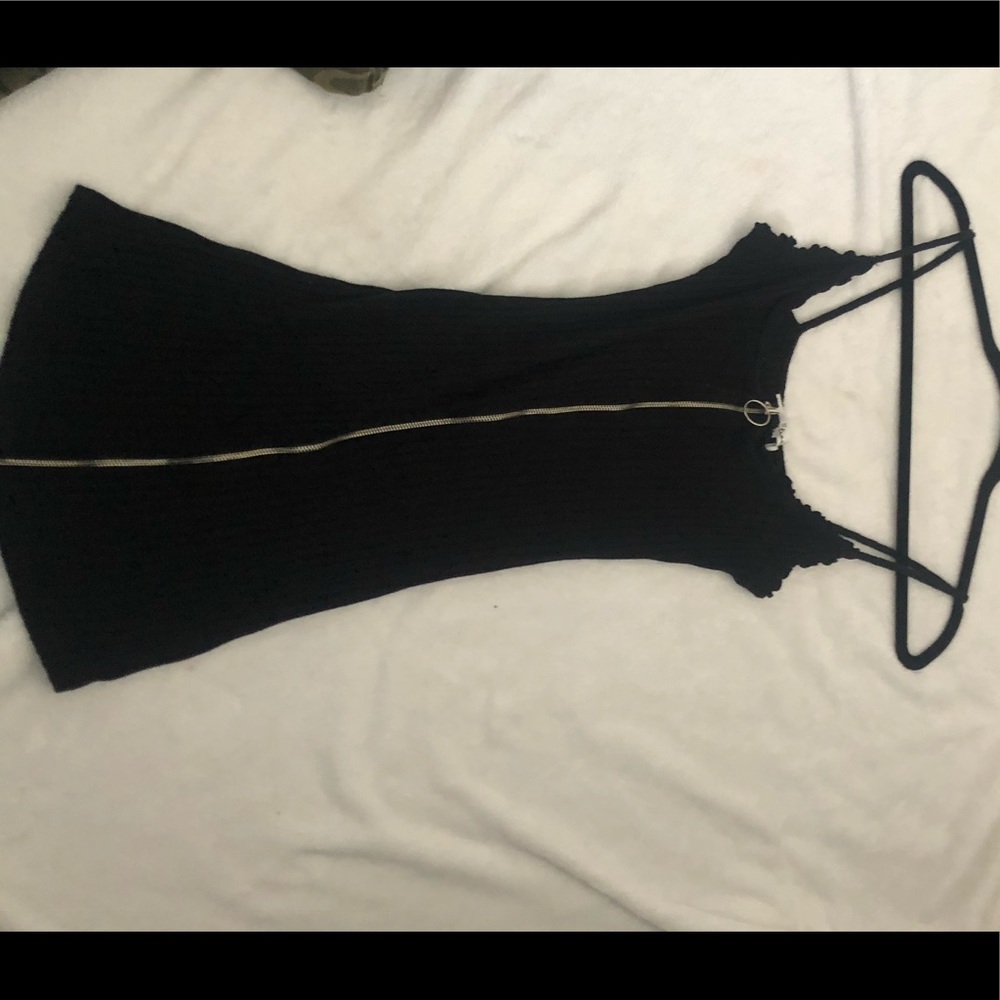 Mini black strap dress